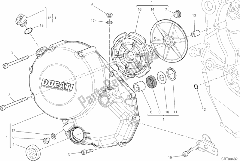 Toutes les pièces pour le Couvercle D'embrayage du Ducati Multistrada 1200 S Touring USA 2012